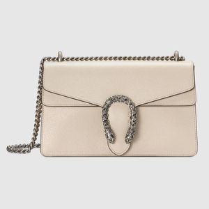 Gucci Shoulder Bag White Antique Silver Leather